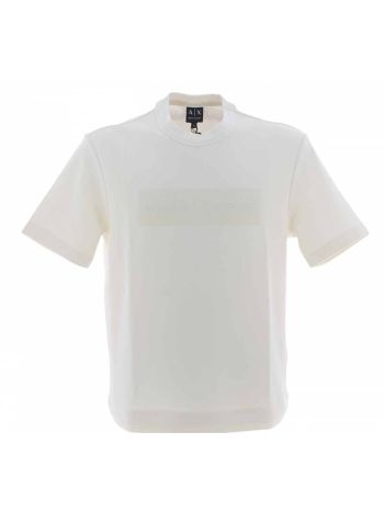 T Shirt Manica Corta Girocollo A|X Armani Exchange Uomo con Logo AX Gommato