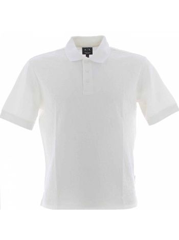 Polo Manica Corta A|X Armani Exchange Uomo con Tessuto Logato AX Tinta Unita