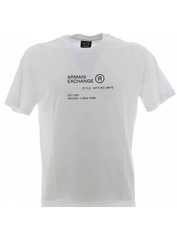 T Shirt Manica Corta Girocollo A|X Armani Exchange Uomo Regular Fit Bianca