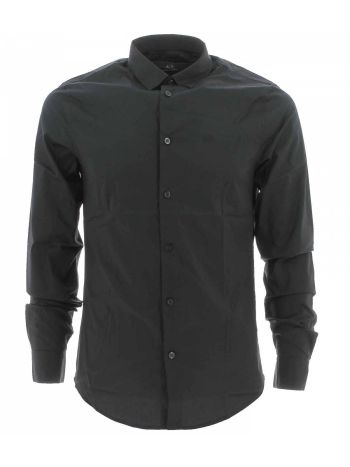 Camicia Manica Lunga A|X Armani Exchange Uomo Tinta Unita Slim Fit Elasticizzata