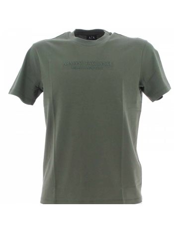 T Shirt Manica Corta Girocollo A|X Armani Exchange Uomo Tinta Unita Logo Gommato