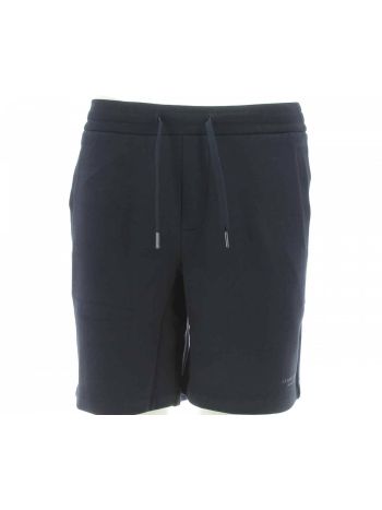 Bermuda in Felpa Garzata A|X Armani Exchange Uomo Tinta Unita Logo AX Gommato