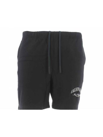Bermuda in Felpa Garzata Calvin Klein Uomo Logo Calvin Klein Ricamato
