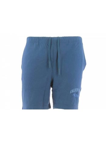 Bermuda in Felpa Garzata Calvin Klein Uomo Logo Calvin Klein Ricamato