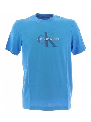 T Shirt Manica Corta Calvin Klein Uomo Girocollo con Logo CK Ricamato