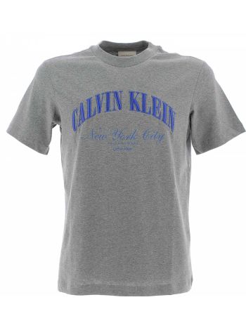 T Shirt Uomo Manica Corta Girocollo Calvin Klein Logo Calvin Klein Ricamato