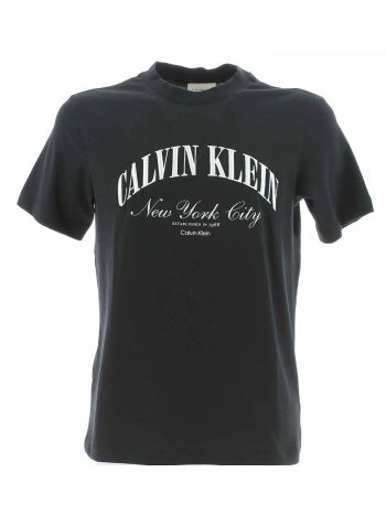 T Shirt Uomo Manica Corta Girocollo Calvin Klein Logo Calvin Klein Ricamato