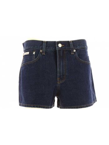 Pantaloncino Short Jeans Corto Stone Wash Blu Calvin Klein Donna Archive Mini Short