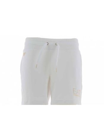 EA7 Emporio Armani Donna Short Tinta Unita con Logo EA7 in Strass