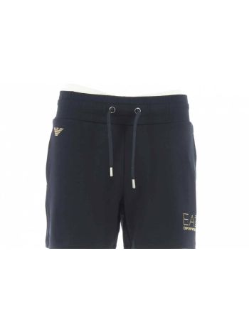 EA7 Emporio Armani Donna Short Tinta Unita con Logo EA7 in Strass