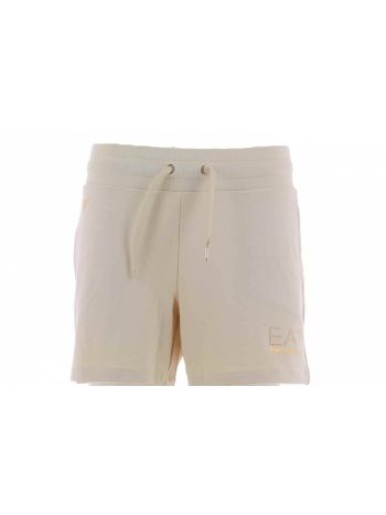 EA7 Emporio Armani Donna Short Tinta Unita con Logo EA7 in Strass