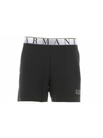 EA7 Emporio Armani Donna Short Natural Ventus7 Tinta Unita con Elastico a Contrasto