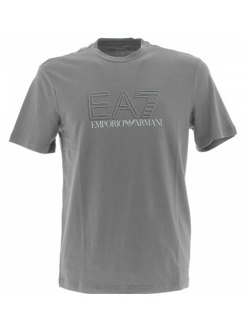 T Shirt Manica Corta Girocollo EA7 Emporio Armani Uomo Tinta Unita con Logo 3D
