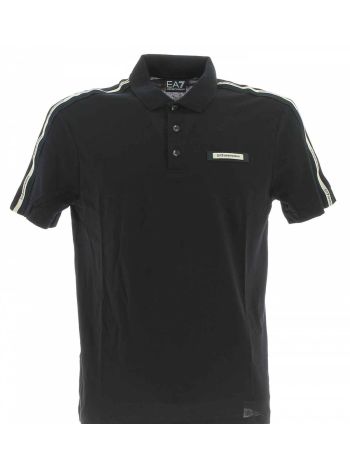 Polo Jersey Manica Corta EA7 Emporio Armani Uomo con Tape Logato EA7 sulle Spalle