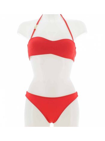 EA7 Emporio Armani Costume da Mare Due Pezzi a Fascia Brasiliana Donna Tinta Unita