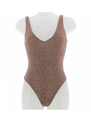 EA7 Emporio Armani Costume da Bagno Intero Donna Multi Logo EA7 Tinta Unita