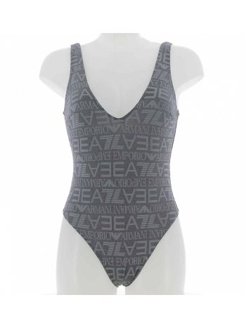 EA7 Emporio Armani Costume da Bagno Intero Donna Multi Logo EA7 Tinta Unita