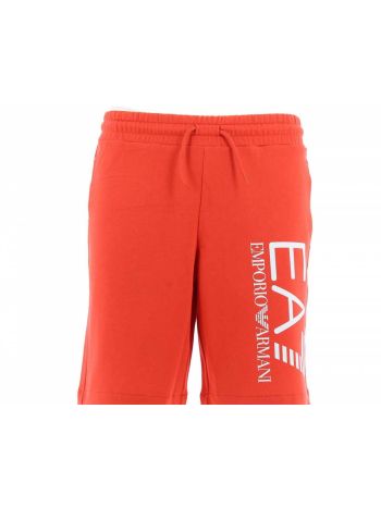 Bermuda Felpa Garzata EA7 Emporio Armani Uomo Tinta Unita Logo EA7