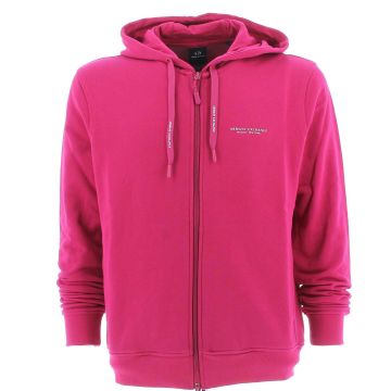 A|X Armani Exchange Felpa Leggera Full Zip Cappuccio Tinta Unita Uomo