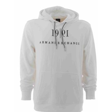 A/X Armani Exchange Felpa Uomo Cappuccio Chiuso con Tasca a Marsupio Tinta Unita
