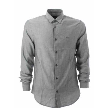 A/X Armani Exchange Camicia Uomo Manica Lunga Slim Fit Grigio/Nero