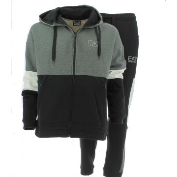 EA7 Emporio Armani Uomo Tuta Felpa Felpata Full Zip Cappuccio