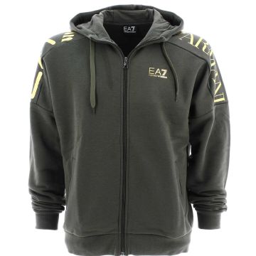 EA7 Emporio Armani Uomo Felpa Cappuccio Full Zip Tinta Unita