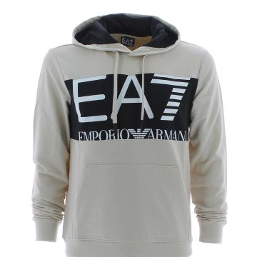 EA7 Emporio Armani Uomo Felpa Garzata Cappuccio Chiuso Tinta Unita