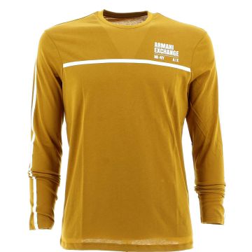 A|X Armani Exchange Uomo T Shirt Manica Lunga Giro Collo Tinta Unita