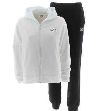 EA7 Emporio Armani Tuta Donna Felpa Felpata Full Zip Cappuccio