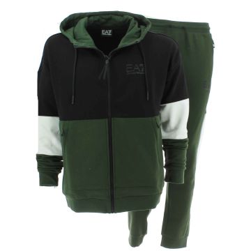 EA7 Emporio Armani Uomo Tuta Felpa Felpata Full Zip Con Cappuccio