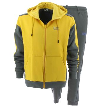 EA7 Emporio Armani Uomo Tuta Felpa Felpata Full Zip Con Cappuccio
