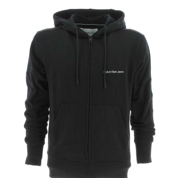 Calvin Klein Uomo Felpa Full Zip Cappuccio Tinta Unita Due Tasche a Marsupio