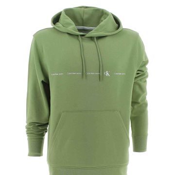 Calvin Klein Uomo Felpa Garzata Cappuccio Chiuso Tinta Unita