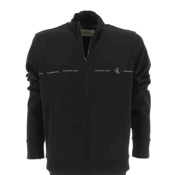 Calvin Klein Felpa Garzata Uomo Full Zip Tinta Unita
