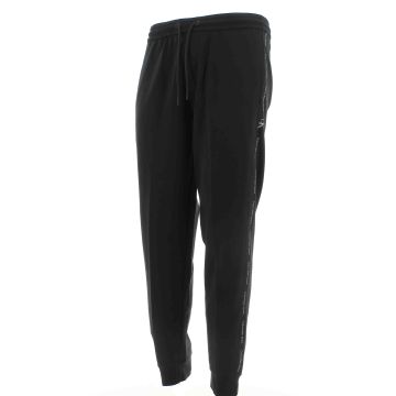 Calvin Klein Uomo Pantalone Felpa Garzata Tinta Unita Nero Tape CK
