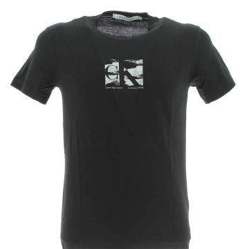 Calvin Klein Uomo T Shirt Manica Corta Giro Collo Logo CK Al Centro