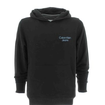 Calvin Klein Uomo Felpa Garzata Cappuccio Chiuso Tinta Unita