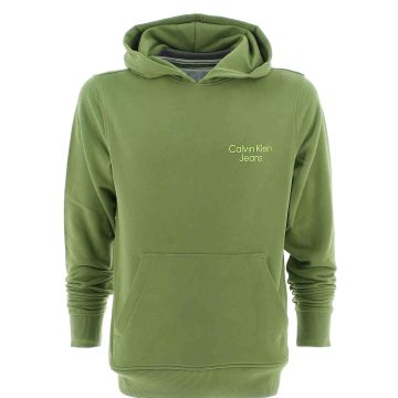 Calvin Klein Uomo Felpa Garzata Cappuccio Chiuso Tinta Unita
