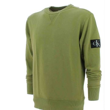 Calvin Klein Uomo Felpa Garzata Giro Collo Tinta Unita