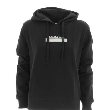 Calvin Klein Donna Felpa Garzata Con Cappuccio Chiuso Tinta Unita