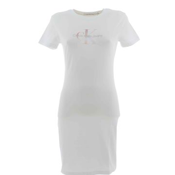 Calvin Klein Donna Abitino Tinta Unita Elasticizzato Big Logo CK