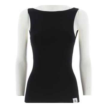 Calvin Klein Donna Canottiera Con Ampio Scollo Dietro Tinta Unita
