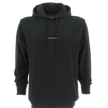 Calvin Klein Felpa Garzata Cappuccio Chiuso Uomo Tinta Unita
