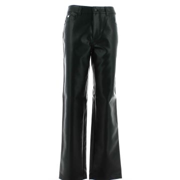 Calvin Klein Donna Pantalone Ecopelle Tinta Unita Nero