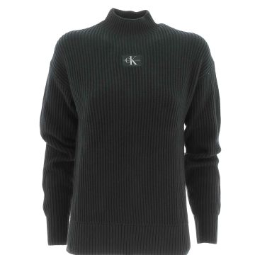 Calvin Klein Donna Maglia Cotone Collo Lupetto Tinta Unita