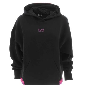 EA7 Emporio Armani Felpa Donna Over Cappuccio Chiuso Tape Logato EA7