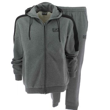 EA7 Emporio Armani Uomo Tuta Felpa Felpata Full Zip Cappuccio