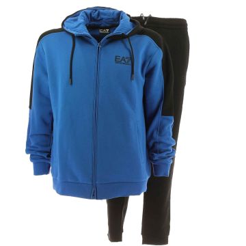 EA7 Emporio Armani Uomo Tuta Felpa Felpata Full Zip Cappuccio