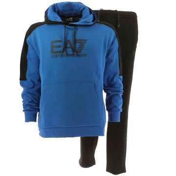 EA7 Emporio Armani Uomo Tuta Felpa Cappuccio Chiuso Bicolore